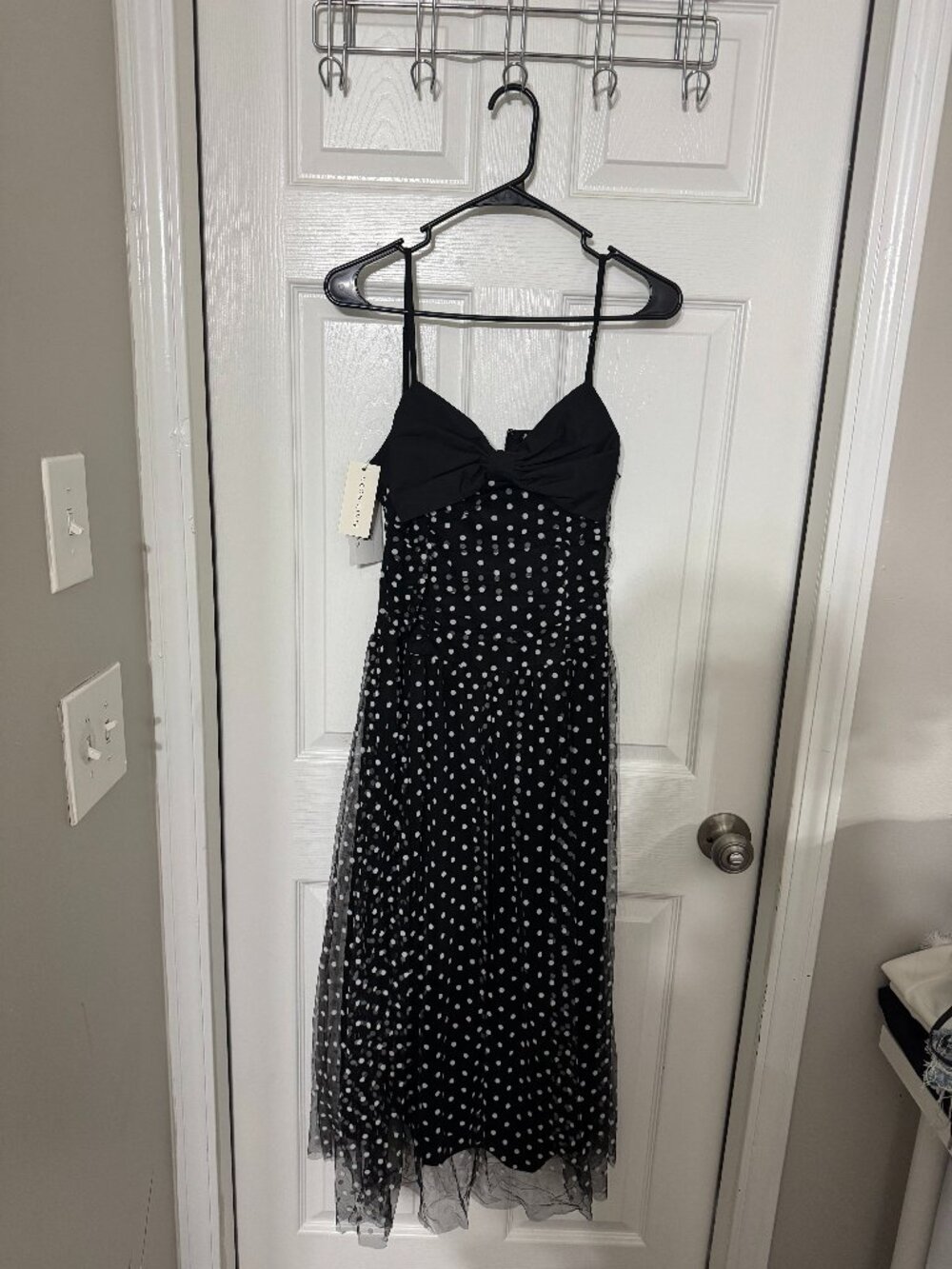 Black Polka Dot Long Dress - NWT